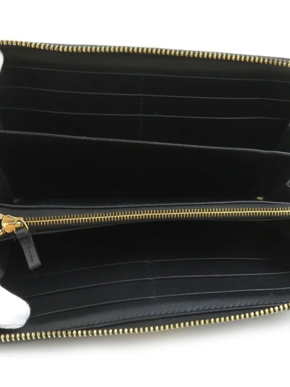 GUCCI Zip Around Long Wallet Black Embossed Leather/Goldtone - - Picture 8 of 8